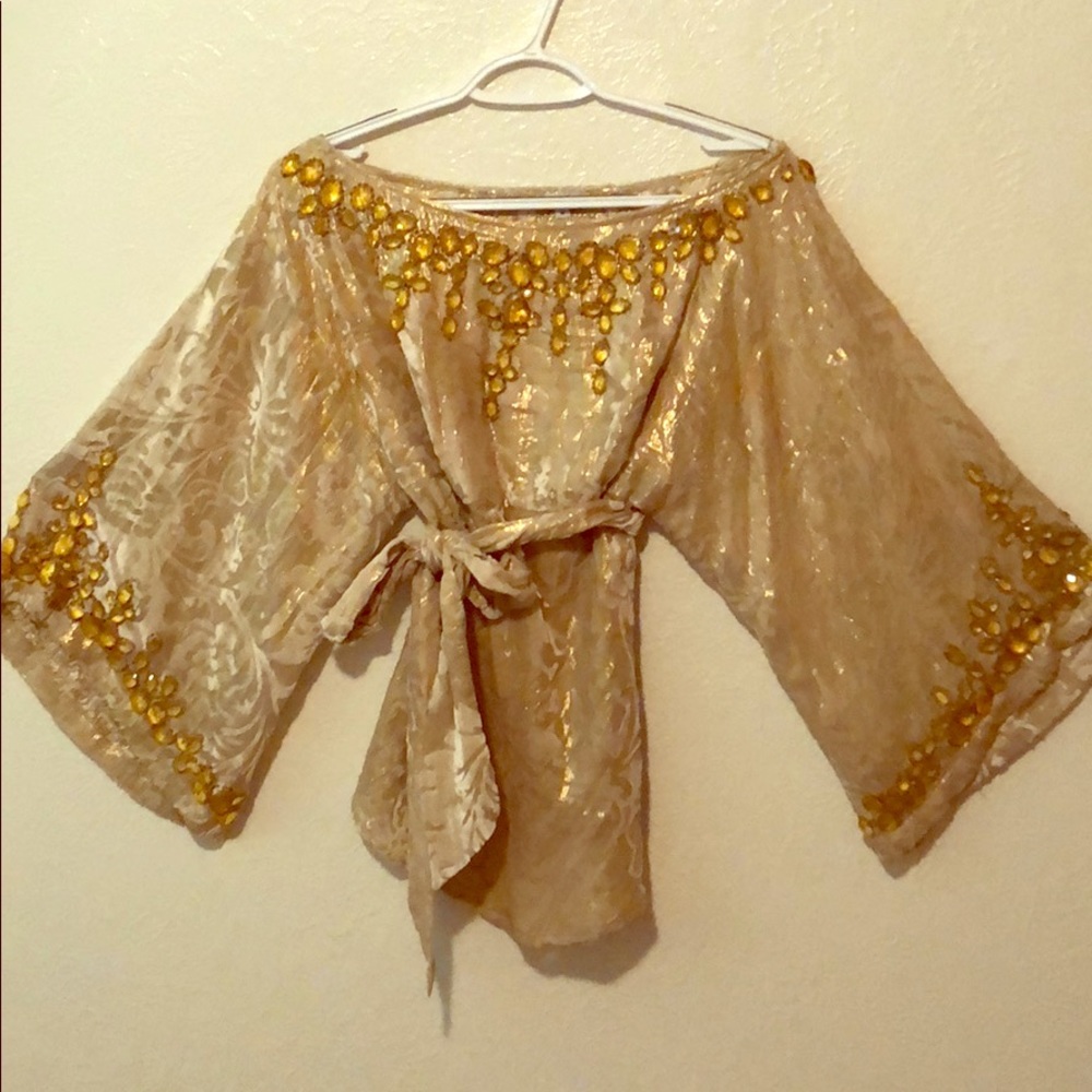 Beautiful, used, golden blouse